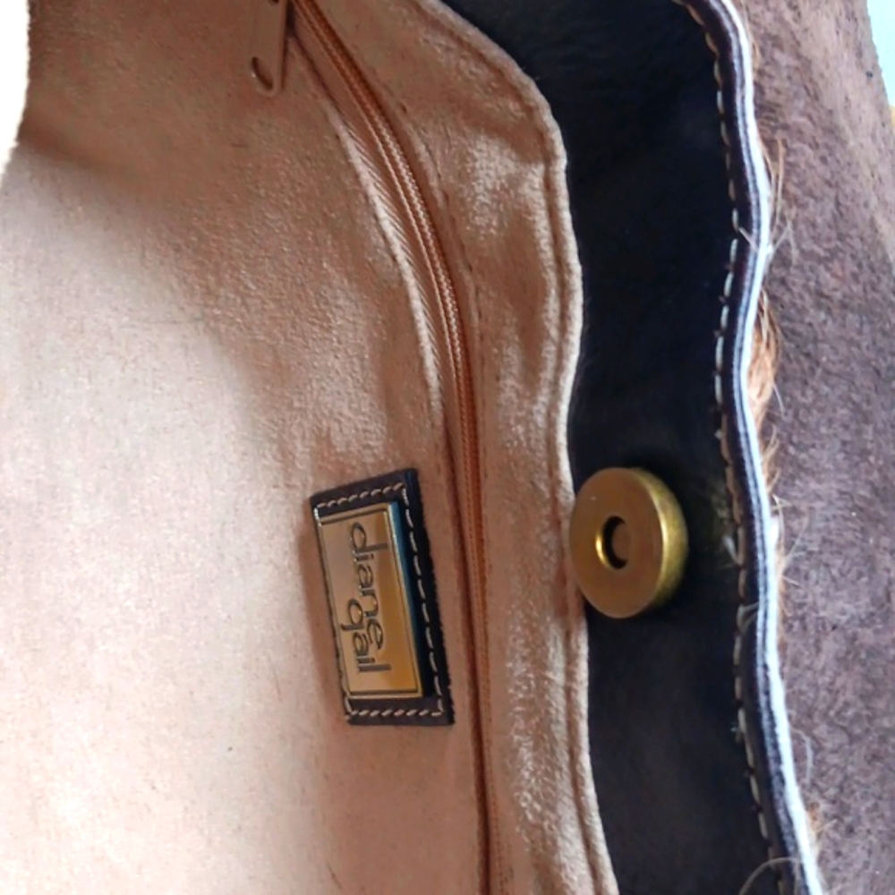 Elegant Brown and Tan Shoulder Bag with Plush Texture - Picture 8 of 11